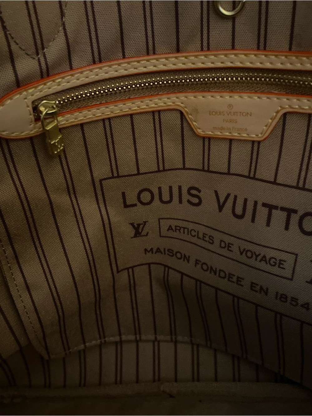 Large Monogram Canvas Tote in Brown/Beige in - Picture 4 of 9